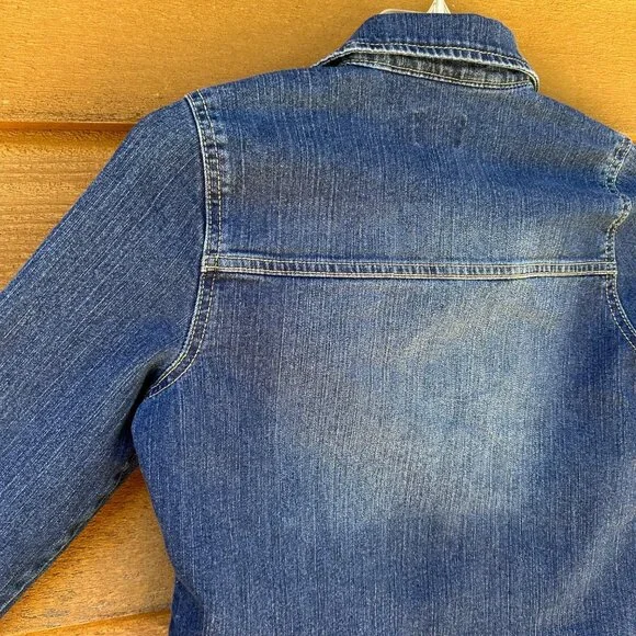 Children’s Place Dark Blue Button Up Denim Girls Jean Jacket Size 16 - Picture 8 of 12
